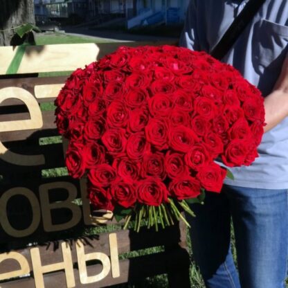 101 красная роза 50 см